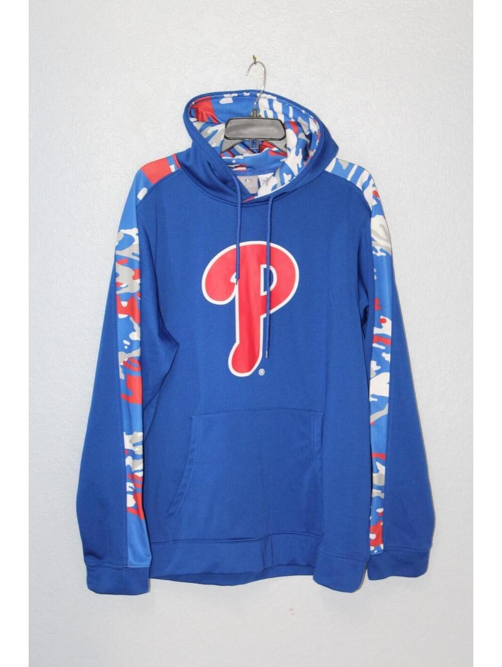 Philadelphia Phillies Hoodie Men XL Blue / Camo MLB Baseball Genuine Merchandise